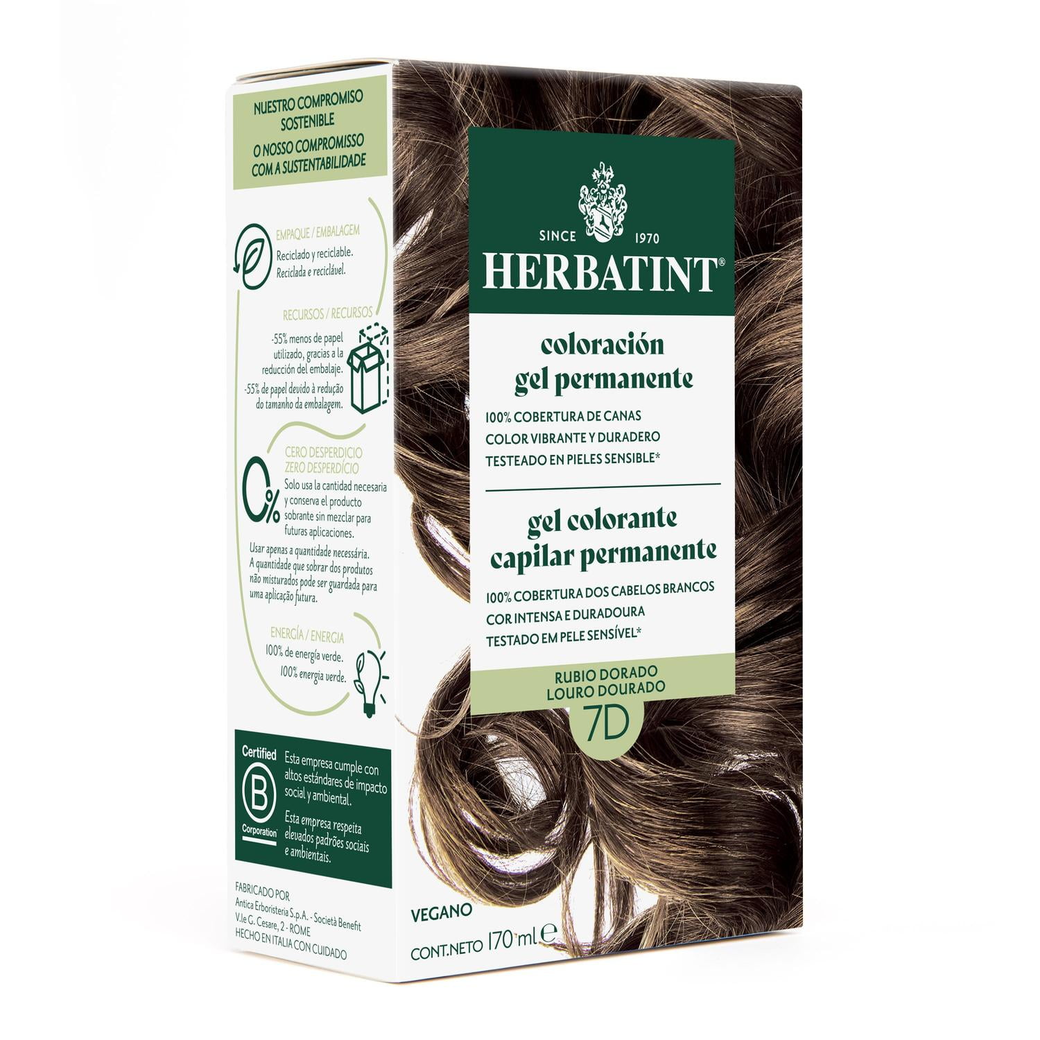 Herbatint - 7d Rubio Dorado - Tintura Permanente Natural