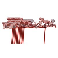 Bothyi - 12 Uds. Palillos Para Cupcakes De San Valentín Multiusos Para Fiesta Temática De San Valentín Boda Larga