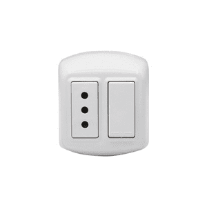 Bticino - Enchufe + Interruptor Sobrepuesto Blanco Modus Plus Cal1203Bn