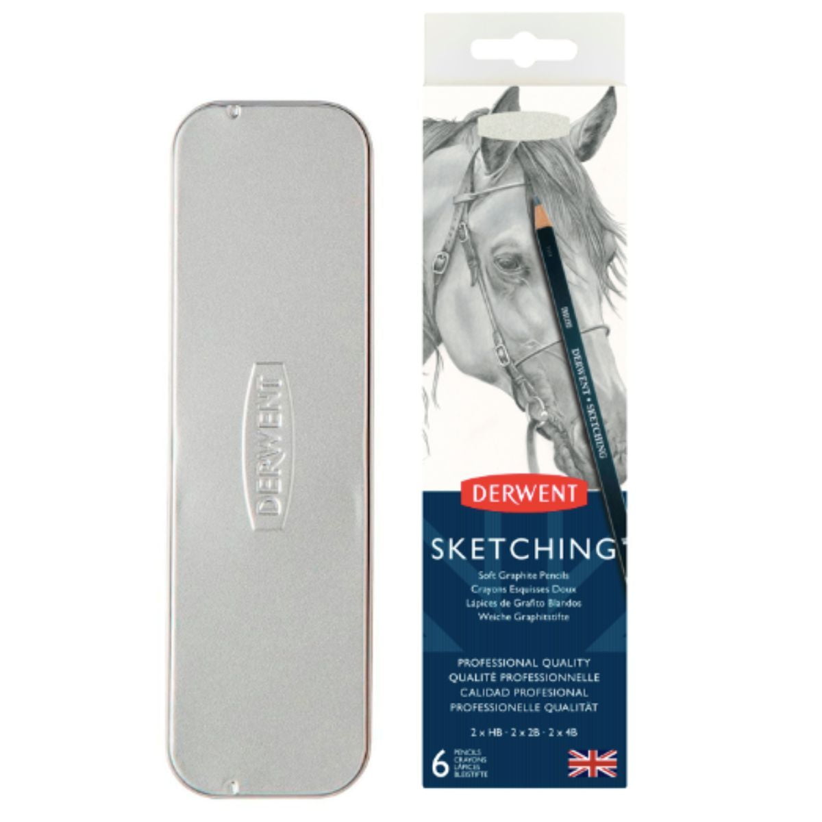 Lápices Grafito Derwent 6u. 3 Graduaciones