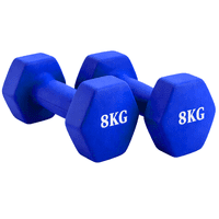 Linea Sport - Par De Mancuernas 8 Kg C/U Total 16 Kg Hexagonales De Neopreno