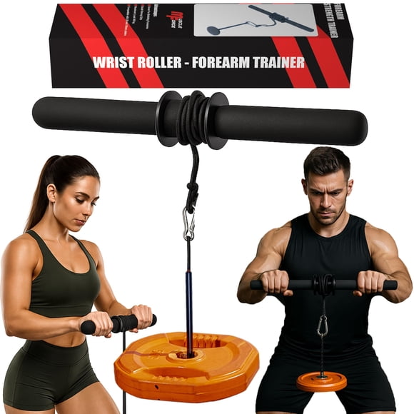 Entrenador de Antebrazos MuscleForge con Rodillo de Muñeca y Carga de 60 kg