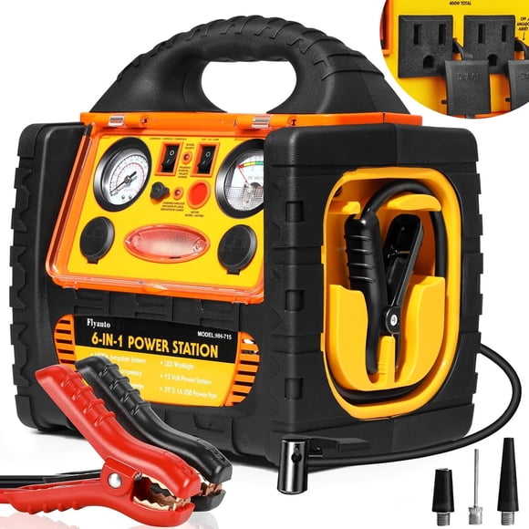Arrancador de batería 1800 A con compresor de aire de 150 PSI y puertos de 12 V