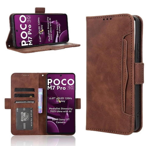 Funda Tipo Billetera Foxdock Para Xiaomi Poco M7 Pro 5G – Tapa Flip Con Tarjetero