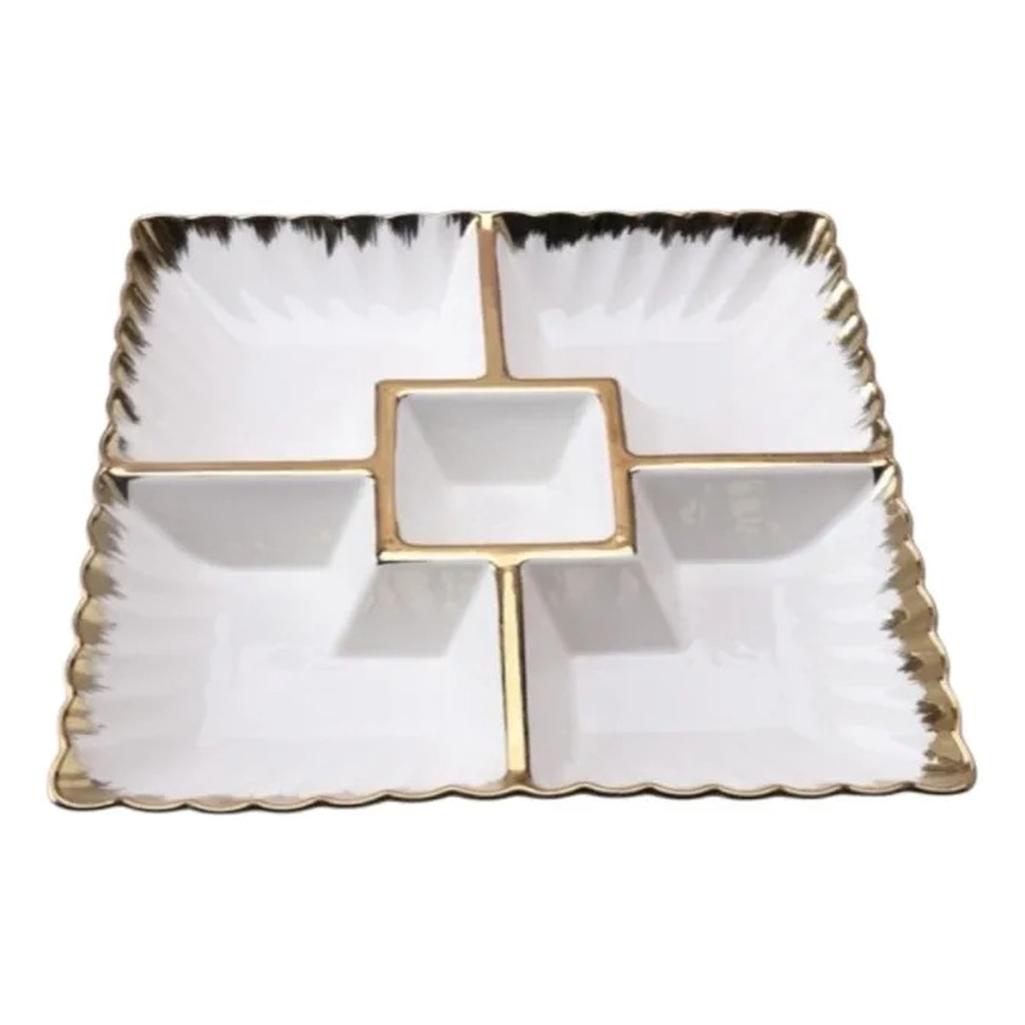 Genérico - Bandeja Decorativa Servicio Cuadrada Compartimentos Jhn