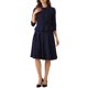 thumbnail image 4 of INSPIRE CHIC Conjuntos de Traje de Falda de Negocios para Mujeres Conjunto de 2 Piezas para Maestras de Regreso a Clases Traje de Oficina Chaqueta Blazer de Manga 3/4 Faldas Plisadas M Azul Oscuro, 4 of 6