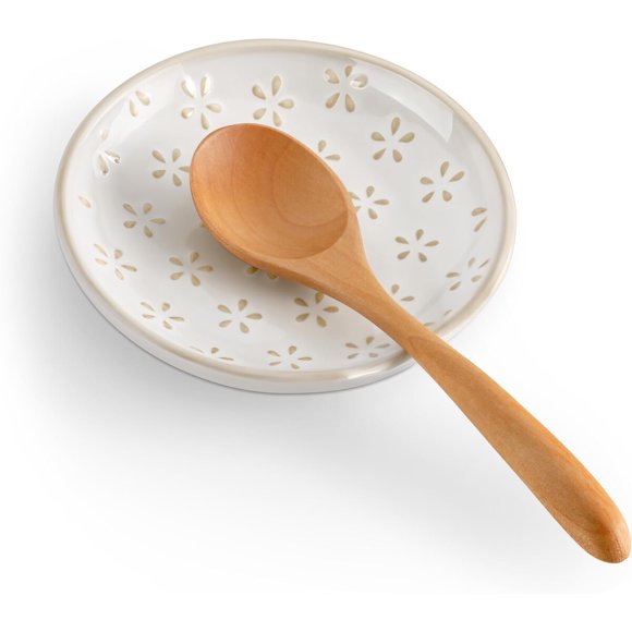 MALACASA Ceramic Spoon Rest for Stove Top, Spoon Holder for
