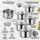 thumbnail image 5 of Set de Juego De Ollas Batería De Cocina Set 10 Pcs Acero Inoxidable, 5 of 5