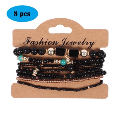 Set De 8 Pulseras Bohemias Heshpaws Multicolor