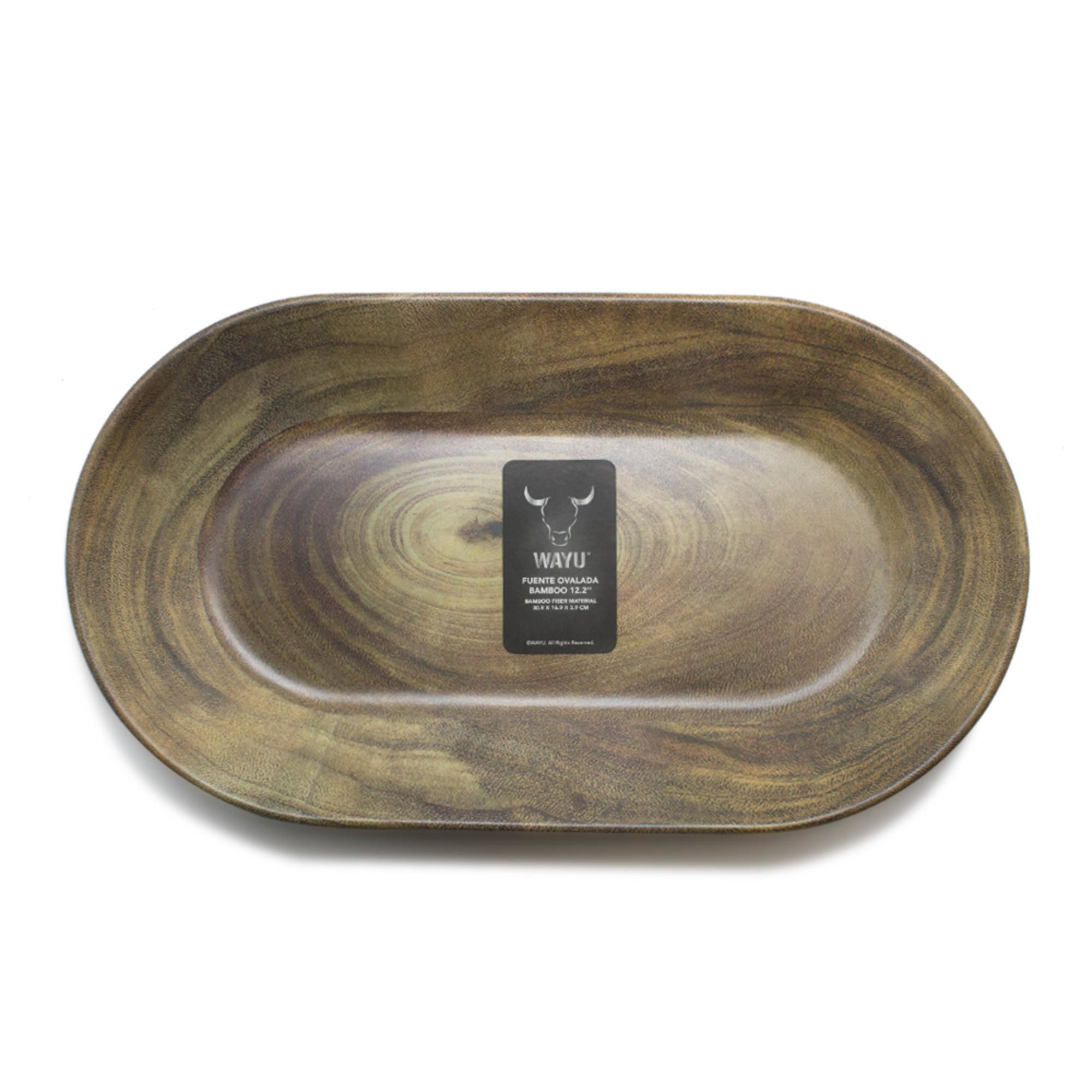Wayu - Fuente Ovalada Bamboo 12.2"" Café