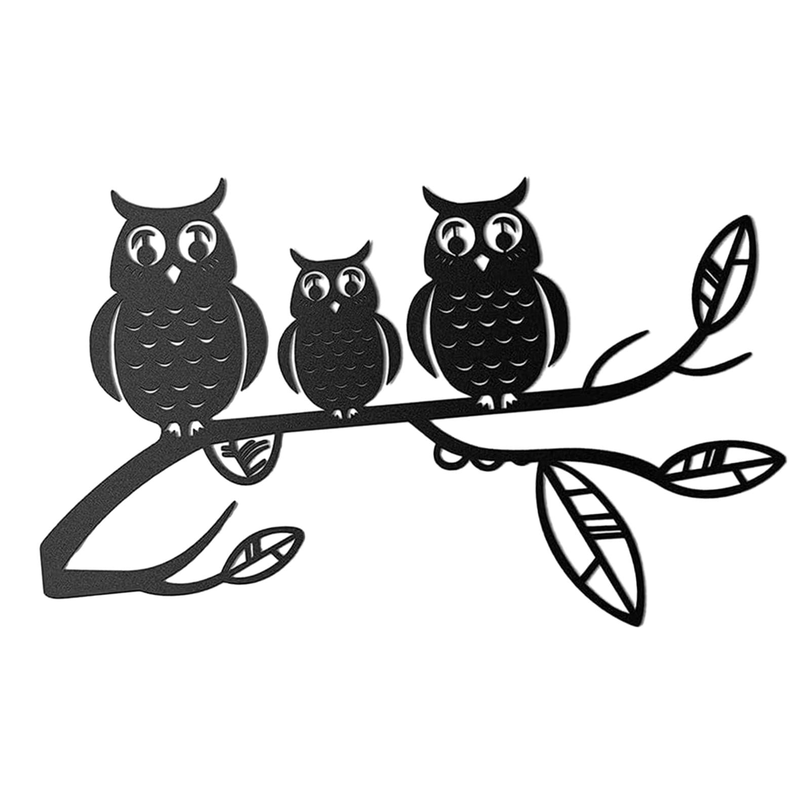Magideal - Búhos De Metal Para Decoración De Pared, Decoración De Pared, Decoración De Hierro Rústico, Adorno Para Sala De Estar, Jardín, Oficina, Patio Interior