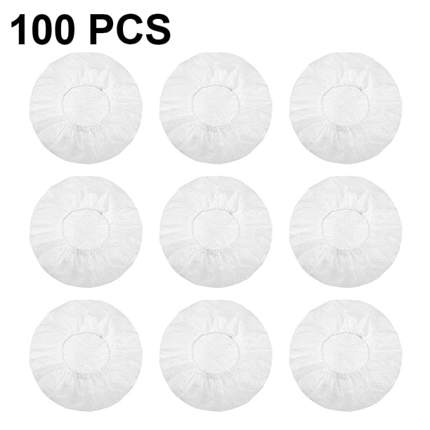 100 fundas desechables elásticas para auriculares, no tejidas, almohadillas higiénicas para auriculares de juegos, realidad virtual y la mayoría de los auriculares de gran tamaño (10-12 cm).