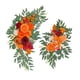 thumbnail image 2 of 2x Flores Artificiales De Arco De Boda Swag Para Ventana De Fiesta Silla De Boda Naranja, 2 of 3