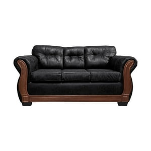 América Decora - Sofá Con Resorte Estructural 3 Personas Taurus Envejecido Negro X