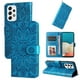thumbnail image 1 of Funda tipo cartera FOXDOCK para Samsung Galaxy A73 5G , diseño girasol en relieve, cuero PU, cierre magnético, soporte y tarjetero, 1 of 5