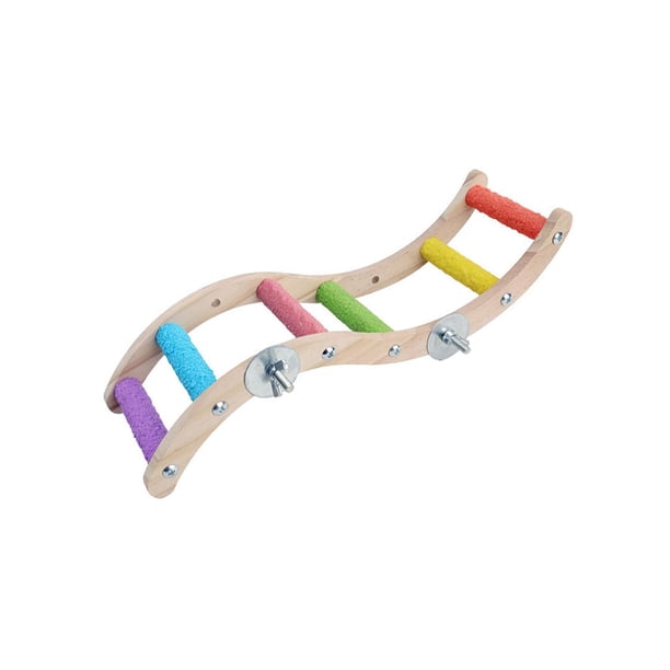 Escalera para jaula de pájaros, escalera para pájaros, percha, juguetes para masticar pájaros, soporte de percha para pájaros de madera, perchas para Estilo B