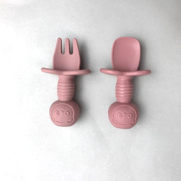Baby Cartoon Bear Shape Silicone Spork, Baby Training Tableware, Complementary Food Grade Silicone Small Spork