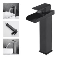 Genérico - Llave Monomando Lavamanos Estilo Cascada Moderna Acero Negro