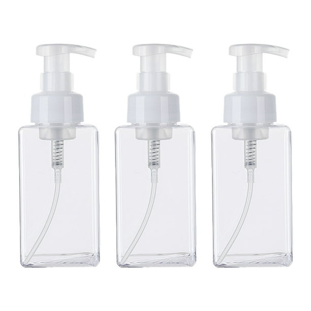 Dispensador de champú y acondicionador de 450 ml/15 oz, paquete de 3 botellas vacías con bomba reutilizables