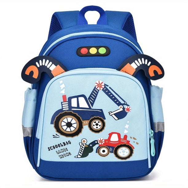 Children's Cartoon Schoolbags Lightweight Cute Excavator Unicorn Backpack For Kindergarten Boys Girls