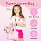 thumbnail image 3 of Muñeca bailarina con forma de unicornio de peluche con bolsa de transporte y acceso., 3 of 3