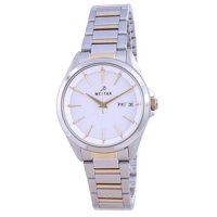 Westar - Reloj De Pulsera Para Mujer De 16 Mm Con Esfera Blanca Y Acero Inoxidable Bicolor