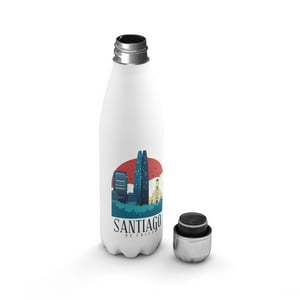 Creango - Botella Agua Termica Santiago De Chile De Acero Inoxidable
