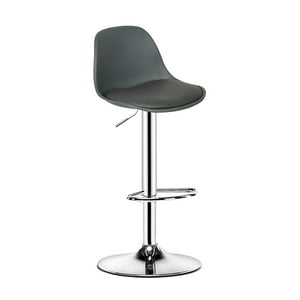 Global Latin Group - Silla Piso Bar Eame De Altura Regulable Con Respaldo Gris