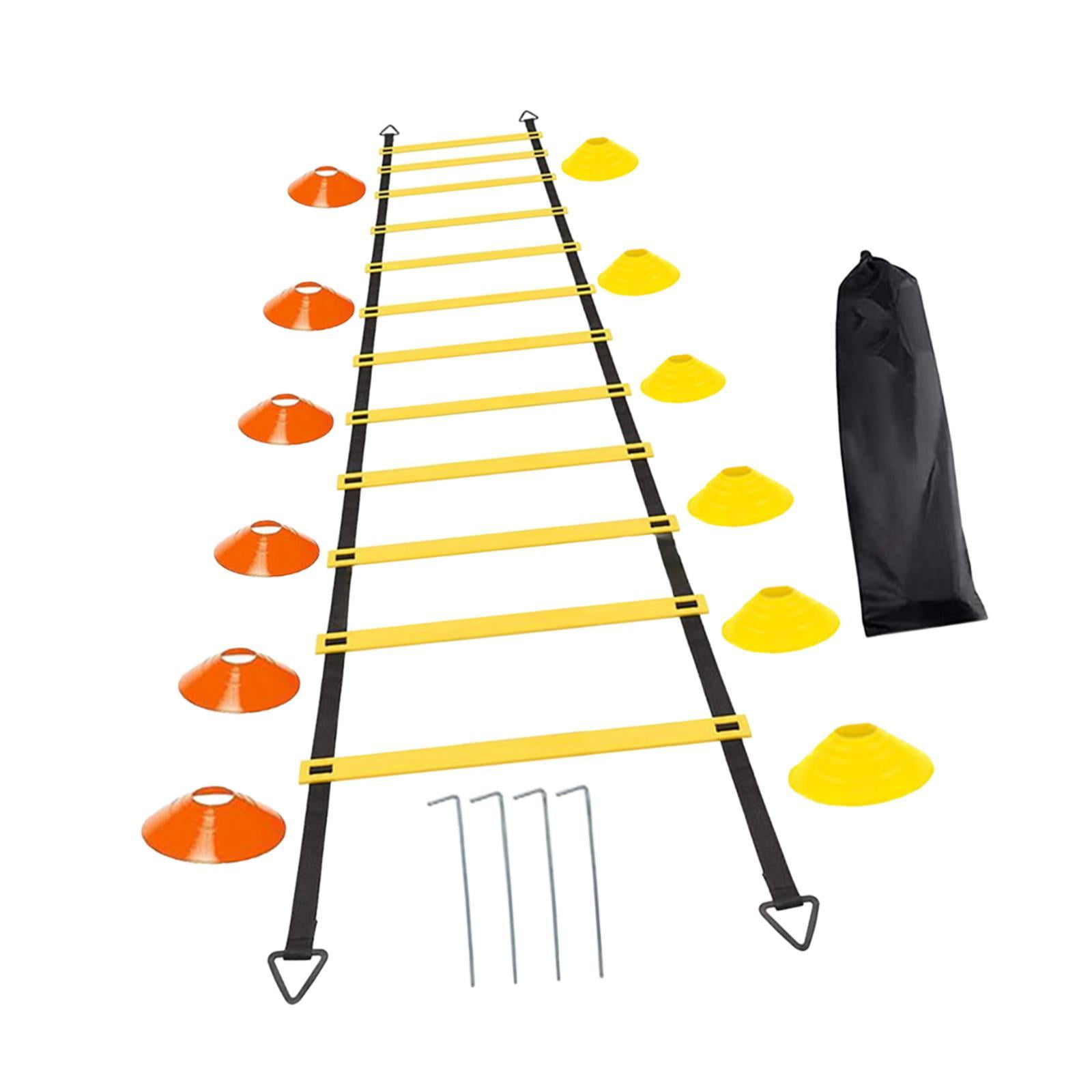 Magideal - Equipo De Entrenamiento De Agilidad Para Fútbol, 10 Conos, Dispositivo De Entrenamiento De Velocidad Para Fútbol, 4 Estacas De Acero Para Entrenam