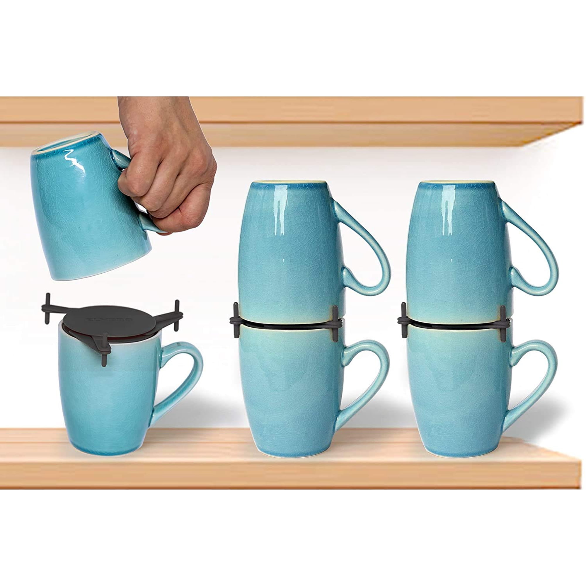 Organizador De Tazas Y Almacenamiento Elypro, Estante Negro