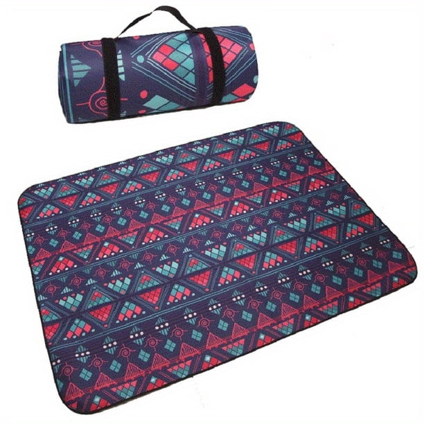 59.06X39.37inch Portable Foldable Camping Mat, Moisture-Proof Blanket Persia Nation Style Thick Waterproof Picnic Beach Lawn Play Mat