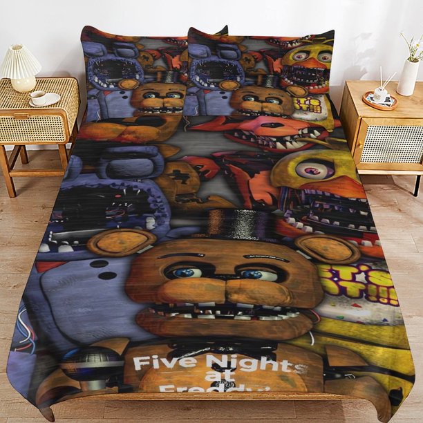 x574 Five Nights at Freddy's FNAF Bed Duvet Cover Microfiber Bedding Sets 3D Printed Lightweight 3 Piece Comforter Sets, 1 Duvet Cover And 2 Pillow Shams for Kids Boys Girls 90"x90" jn5