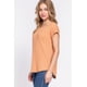 thumbnail image 4 of Saronite Camiseta Básica de Manga Corta Estilo Dolman de Punto Acanalado de Rayón, Color Albaricoque (para Mujer), 4 of 4