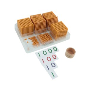 Magideal - Juego De Banco De Matemáticas Montessori Con Cuentas Doradas Para Niños En Edad Preescolar