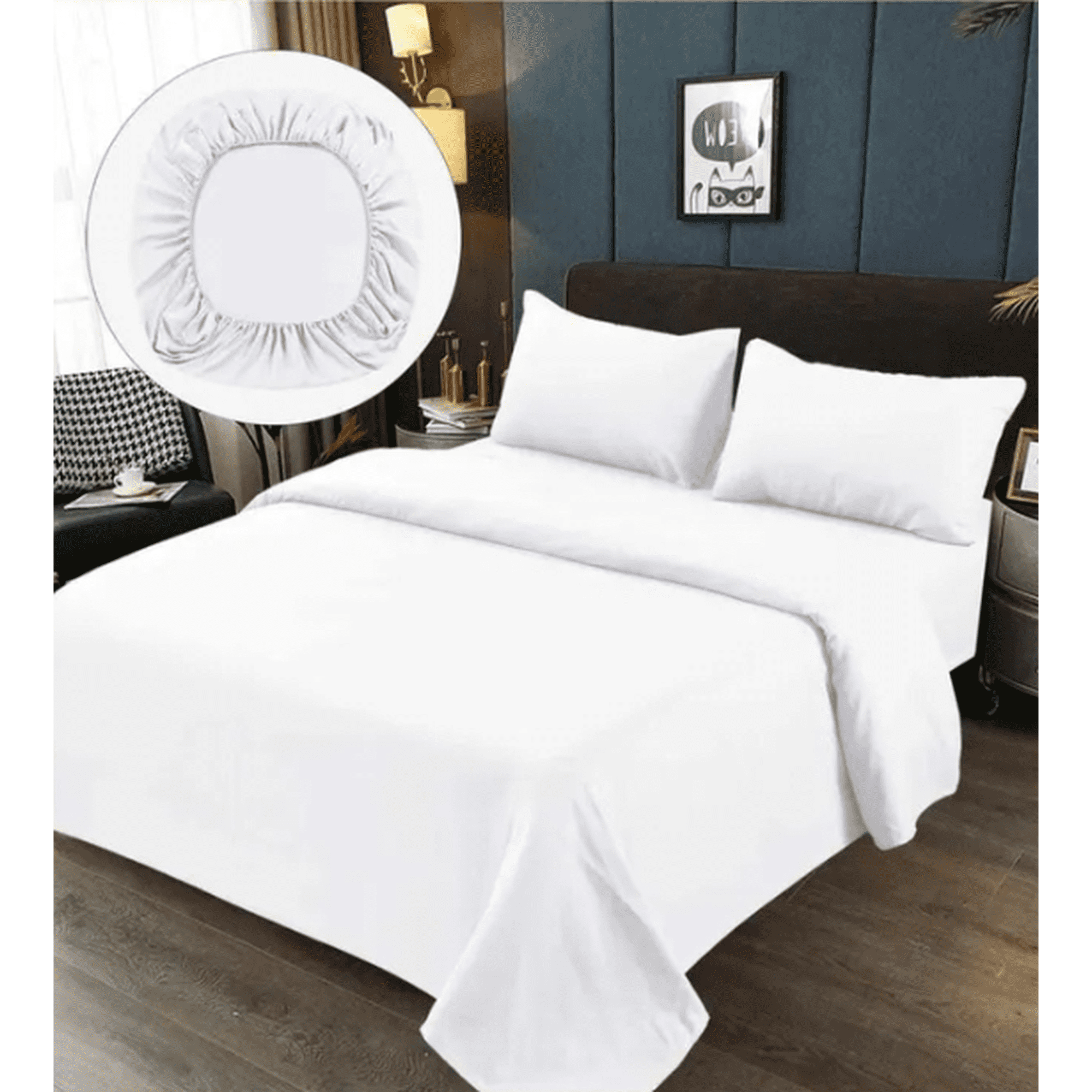 Genérico - Sabanas 200 Hilos King Blanco