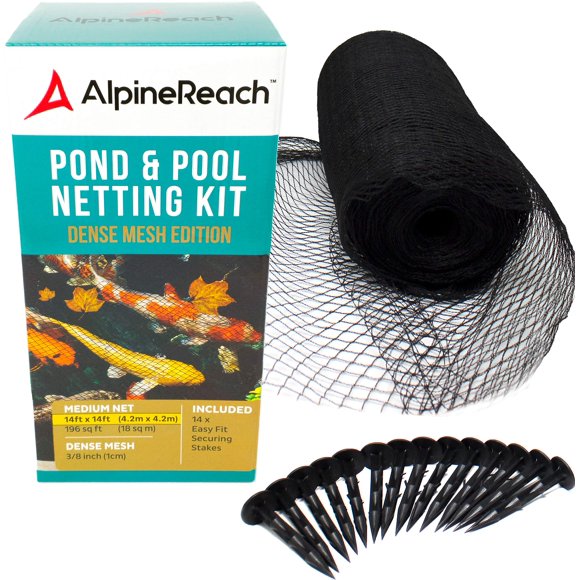 Kit de red para estanque AlpineReach 4,2 m x 4,2 m, malla negra