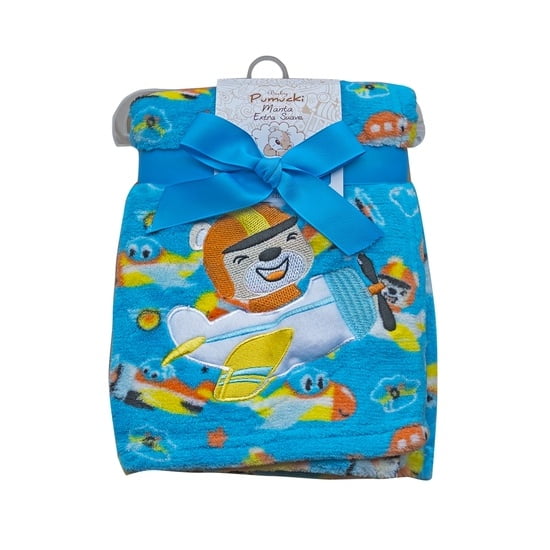 Pumucki - Manta Con Sonido Para Bebé, Diseño Ratón Aviador, 75 X 100