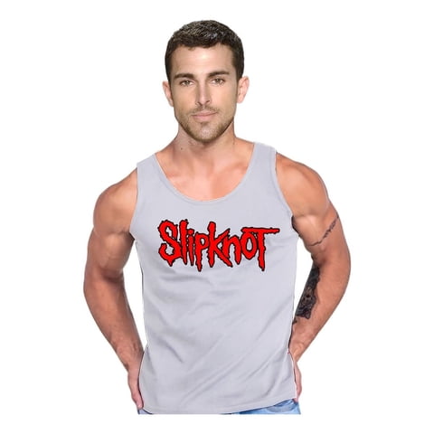 Persodesign - Polera Rock Slipknot Gimnasio Musculosa Tank Gym Talla 2Xl Gris Hombre