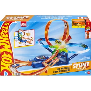Set De Atletismo Para Coches De Juguete Hot Wheels Stunt Track Mid-Air Crash