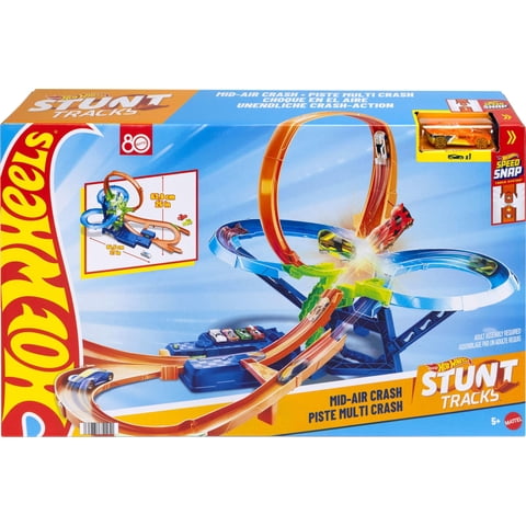 Set De Atletismo Para Coches De Juguete Hot Wheels Stunt Track Mid-Air Crash