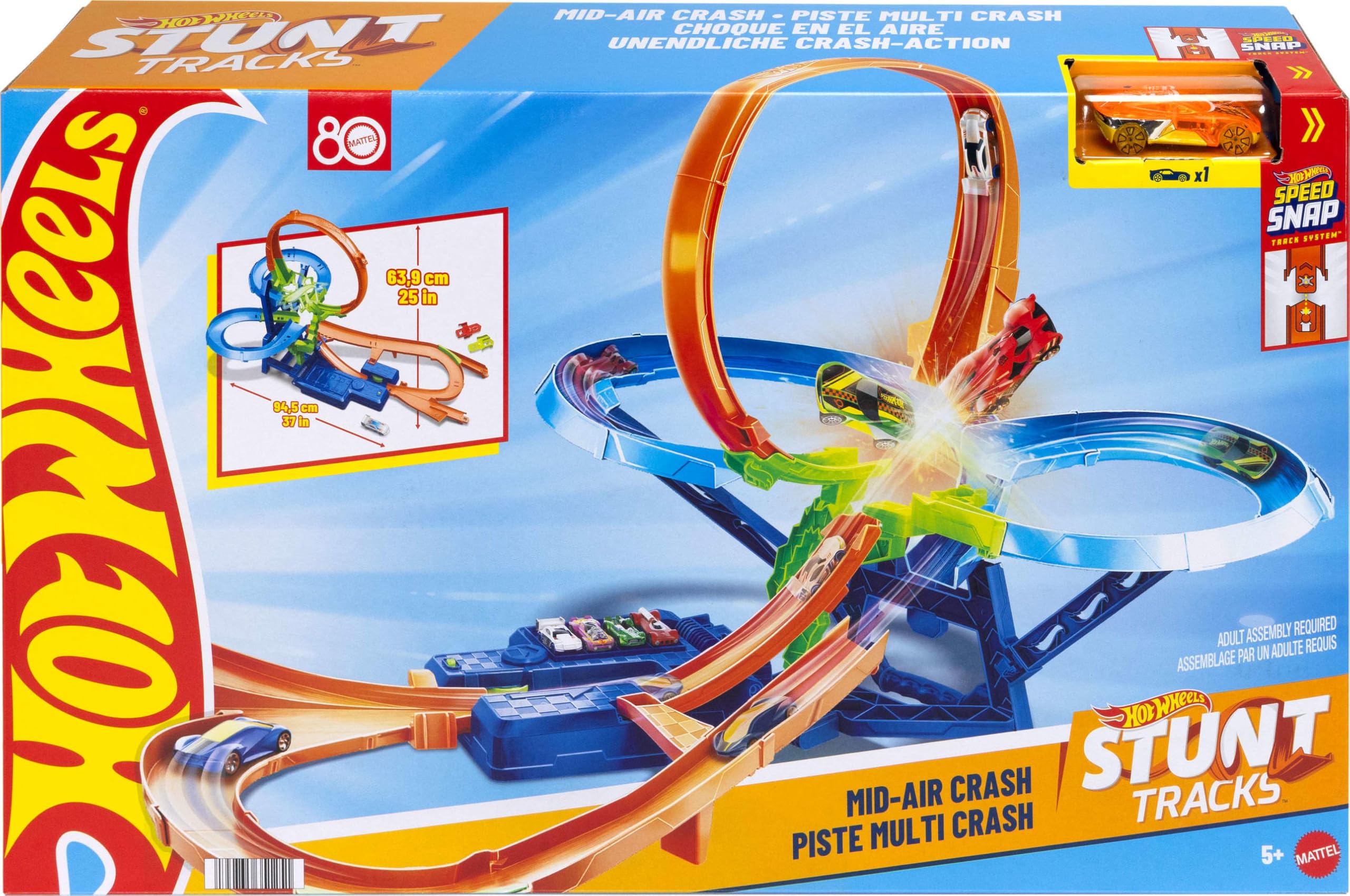 Set De Atletismo Para Coches De Juguete Hot Wheels Stunt Track Mid-Air Crash