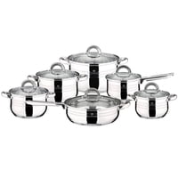 Blaumann - Bateria De Cocina 12 Pzs Gourmet Line Acero Inoxidable