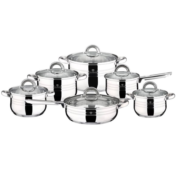 Bateria De Cocina 12 Pzs Gourmet Line Acero Inoxidable
