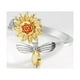thumbnail image 3 of Anillo girasol giratorio anti estrés ajustable plata 925, 3 of 3