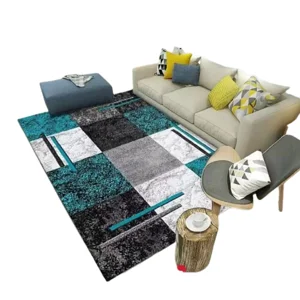 Casadeliacl - Alfombra Pequeña 160X200 Turquesa Cuadro Wym