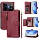 thumbnail image 1 of Funda tipo cartera para Realme GT Neo 5 240W 5G con bolsillo con cremallera, tarjetero, soporte, correa para la muñeca y tapa de cuero Rojo, 1 of 5
