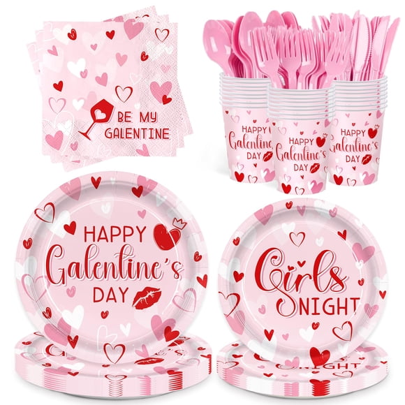 ZQMONTIA Set de artículos para fiesta de 168 piezas para Galentine's Day