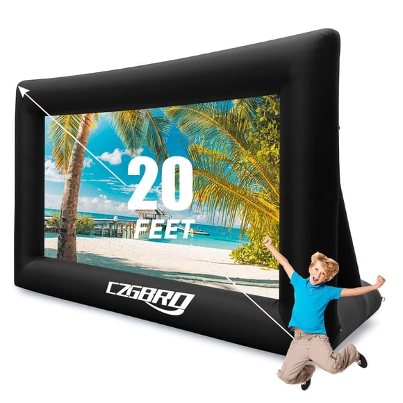 Pantalla de proyector inflable CZGBRO de 20 pies con ventilador y bolsa