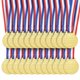thumbnail image 1 of Winner Medals Juvale Gold, paquete de 24 unidades para niños y adultos con cintas, 1 of 9