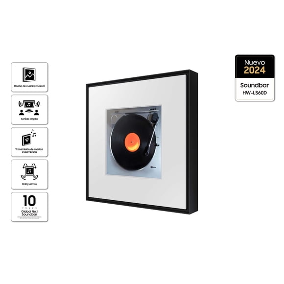 Soundbar Music Frame HW-LS60D/ZS Negro Bluetooth Samsung